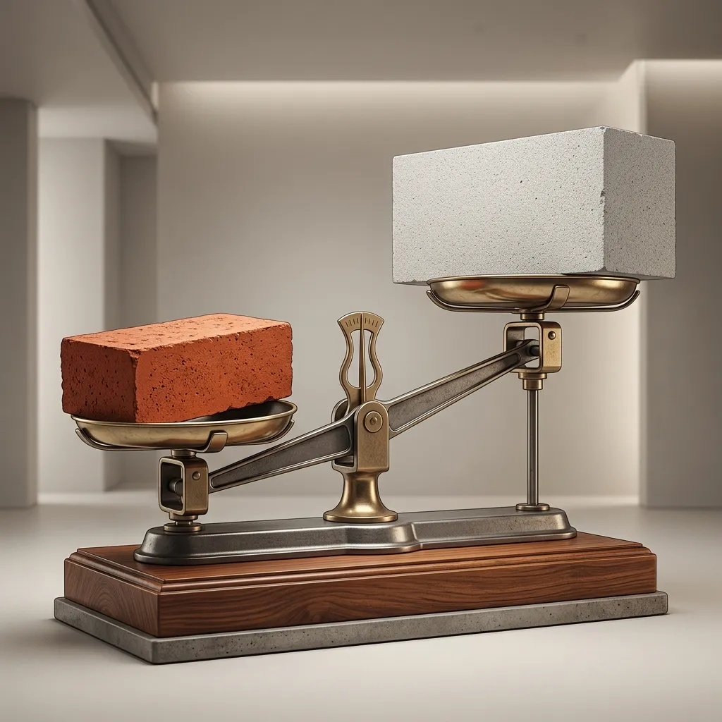 AAC block vs red clay brick comparison technical stack